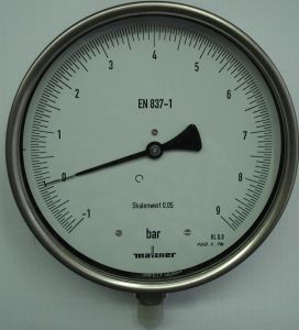 Feinmessmanometer Kl. 0,6     - 1 .. + 9 bar