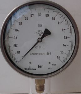 Feinmessmanometer Kl. 0,6  1,6 bar