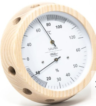 Preview: Sauna Kombination Klimamesser in Holzgehäuse