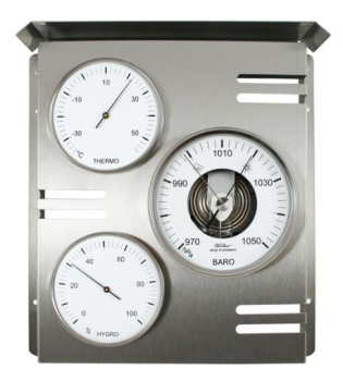 Fischer Außenwetterstation in Edelstahl - sehr gut ablesbar -