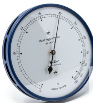 Fischer Haar-Hygrometer Edelstahlgehäuse - blau pulverbeschichtet - Sonderausführung