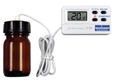 Minima Maxima Digital Alarm Thermometer LT 105 incl. Werkprüfschein und Glasflasche m. Glysofor