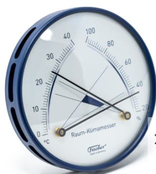 Fischer Raum Klimamesser  Fischer 142.01 Edelstahl in blau - Sonderausführung