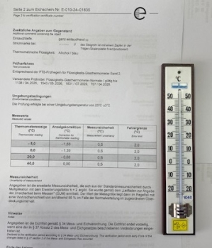 Raumthermometer geeicht bis 2029 mit Eichschein