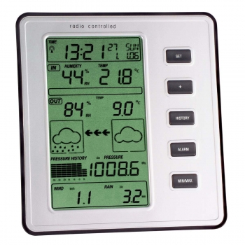 Funk-Wetterstation STRATOS mit Außentemperatur - Regenmenge - Windgeschwindigkeit