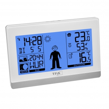 Funk-Wetterstation WEATHER BOY weiss mit Wettermännchen-Animation