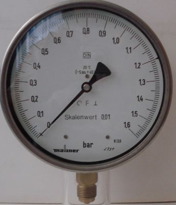 Feinmessmanometer Kl. 0,6  1,6 bar