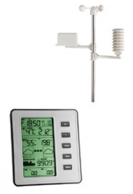 Funk-Wetterstation STRATOS mit Außentemperatur - Regenmenge - Windgeschwindigkeit