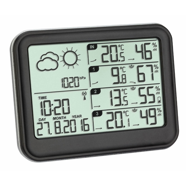 Funk-Wetterstation VIEW mit 3 Sendern  Temperatur-Luftfeuchtigkeit