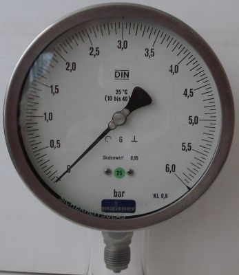 Feinmessmanometer Kl. 0,6  6 bar