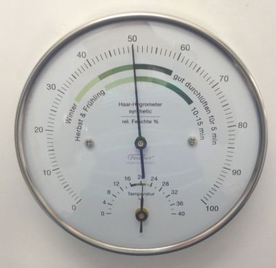 Wohnklima-Messer Thermo-Hygrometer Typ 122 HT Chrom