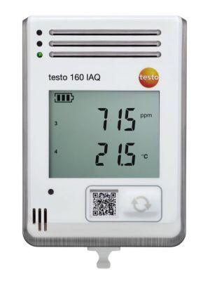 testo 160 IAQ - Funk-Datenlogger mit Display und integrierten Sensoren fuer Temperatur, Feuchte, CO2 und atmosphaerischen Druck